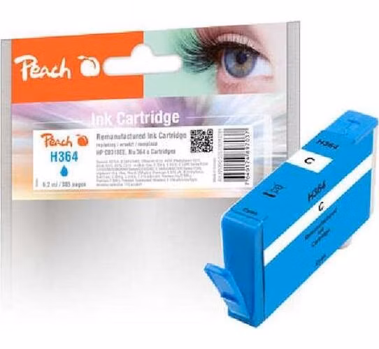 PEACH kompatibilní cartridge HP No.364, new chip, cyan, 6,2ml