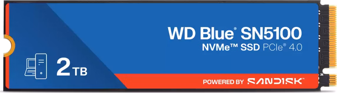 WD BLUE SSD NVMe 2TB WDS200T5B0E PCIe SN5100, Gen4, (R:7100, W:6700MB/s)