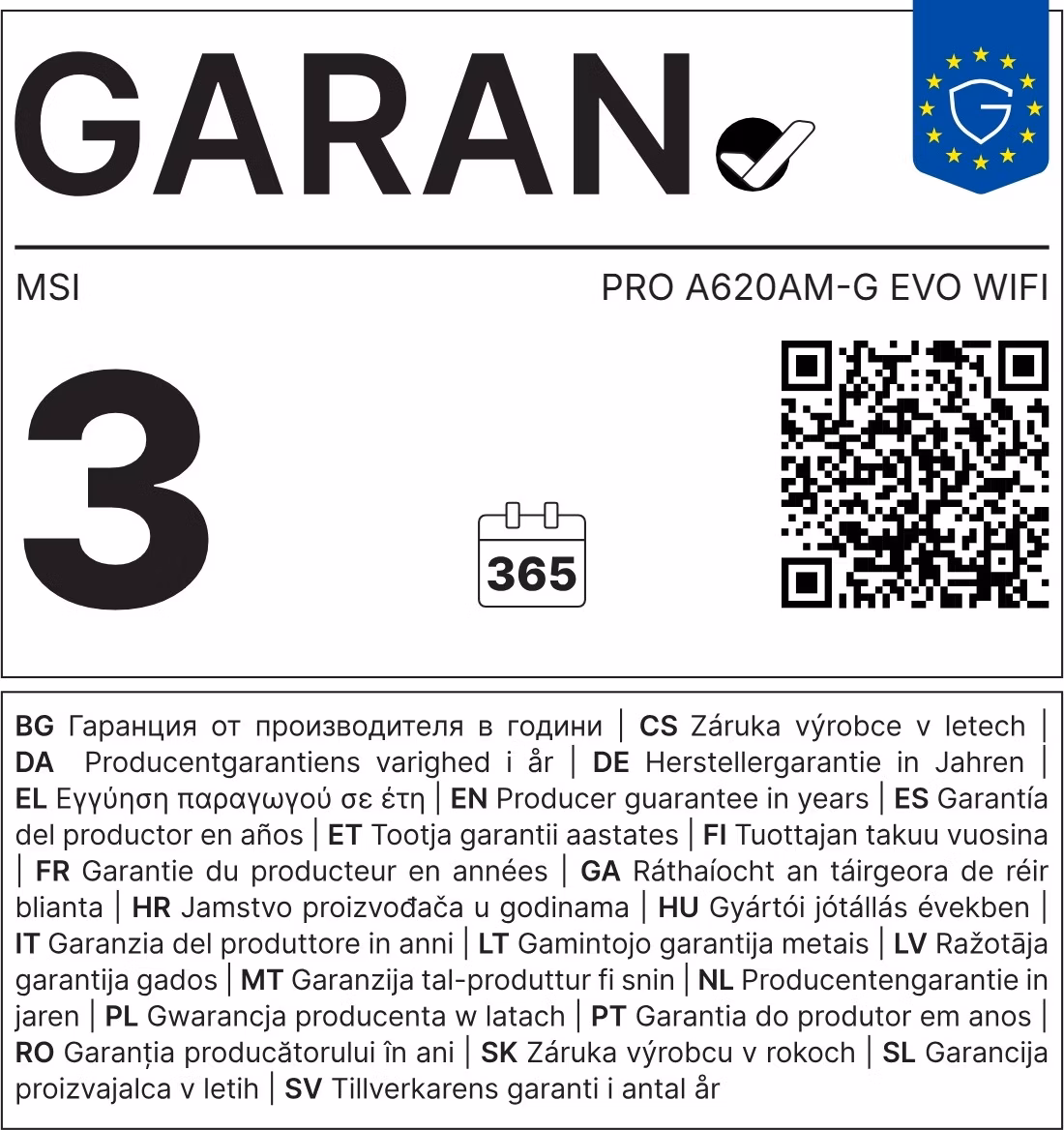MSI PRE A620AM-G EVO WIFI/AM5/mATX