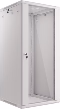 LANBERG RACKOVÁ SKŘÍŇ 19" NÁSTĚNNÁ 27U/600X600 (v rozloženém stavu) S PROSKLENÝMI DVEŘMI ŠEDÁ  V2