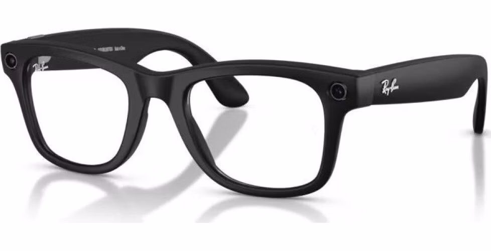Meta Ray-Ban Gen2 Wayfarer, Matte Black, Clear (Large)
