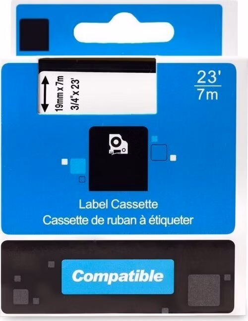 PRINTLINE kompatibilní páska s DYMO 45806 S0720860, 19mm, 7m, černý tisk / modrý podklad, D1