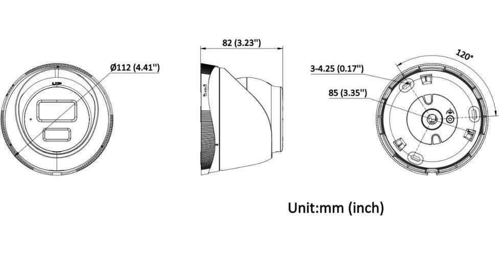 HiLook IPC-T280HA-LU(2.8mm) - "1/3"" Progressive CMOS, ICR, 3840 × 2160: 12.5fps(P)/15fps(N), H.265+/H.265/H.264+&amp;H.264,