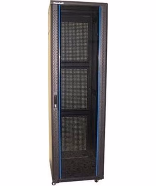 XtendLan 42U/600x1000 stojanový, černý, skleněné dveře, perforovaná záda
