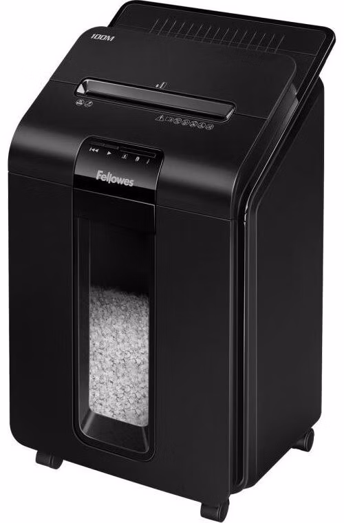 POŠKOZENÝ OBAL - FELLOWES skartovač AutoMax 100 M/ křížový mikrořez 4x10 mm/ objem koše 23 l/ stupeň utajení typ 2 - důvěrné/ ...