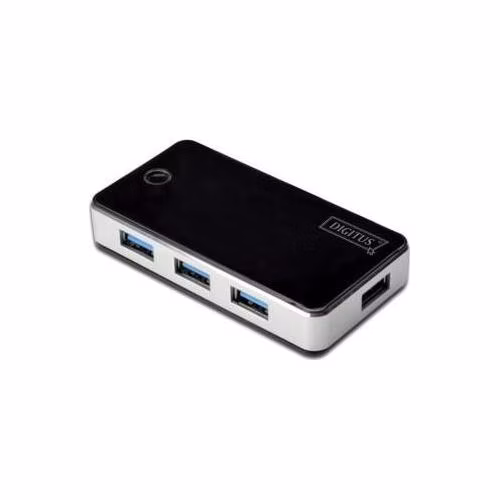 Digitus USB 3.0 Hub 4-port + napájecí zdroj, černý