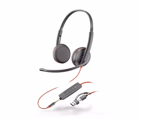 HP Poly Blackwire 3225 MS Teams náhlavná súprava, 3.5 mm jack + USB-C/A adaptér, stereo (bulk)