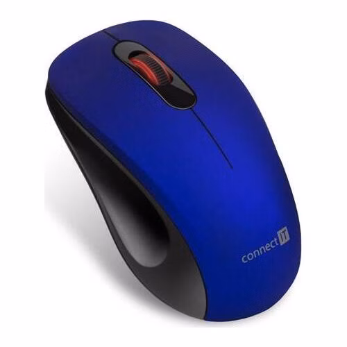 CONNECT IT "MUTE" bezdrátová optická tichá myš, USB, (+ 1x AA baterie zdarma), modrá