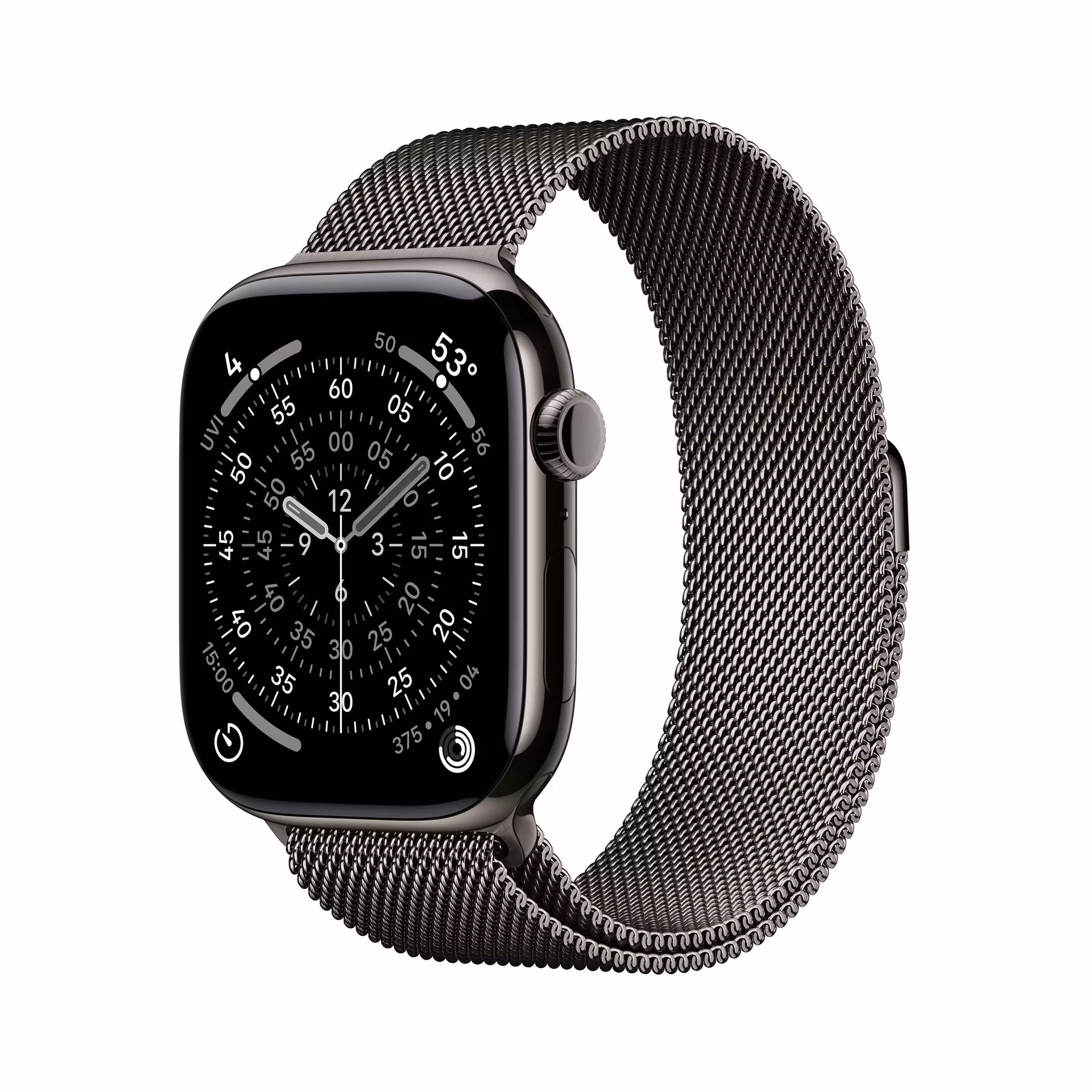Apple Watch Series 11 GPS + Cellular 46mm Bridlicový sivý titán s bridlicovo sivým milánskym ťahom - S/M