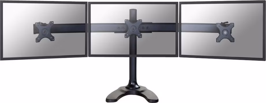 Neomounts FPMA-D700DD3/Držák displeje/na stůl/10-27"/stojan+průchodka/VESA 100X100/nosn. 3x8kg/3 displeje/černý