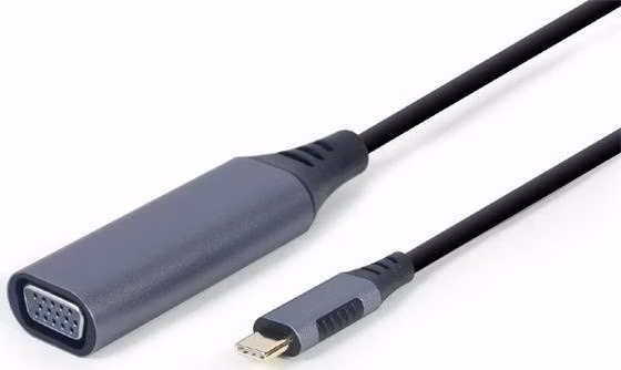 Gembird adaptér USB-C (M)  na VGA (F), 0.15m kábel, šedý