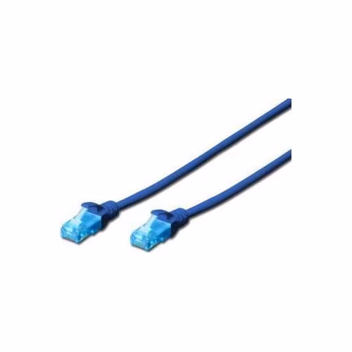 Digitus Ecoline Patch Cable, UTP, CAT 5e, AWG 26/7, modrý 1m, 1ks