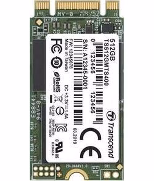 TRANSCEND MTS400 512GB SSD disk M.2 2242, SATA III 6Gb/s (MLC), 530MB/s R, 470MB/s W