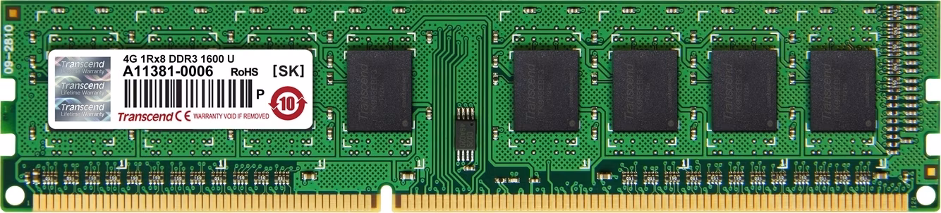 Transcend paměť 4GB DDR3-1600 U-DIMM (JetRam) 1Rx8 CL11