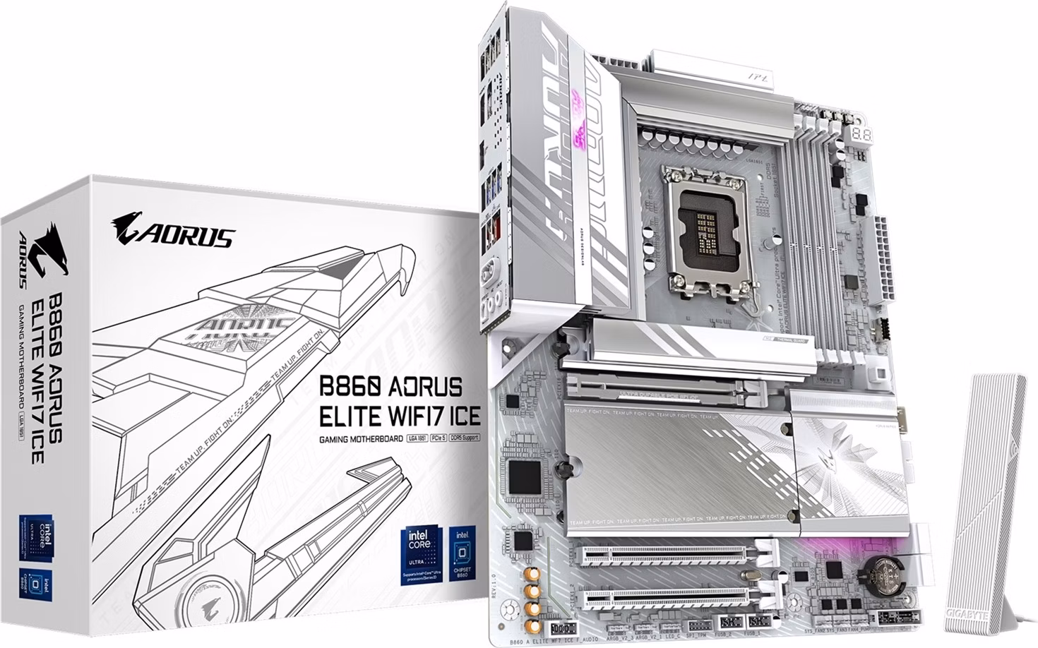GIGABYTE MB Sc LGA1851 B860 AORUS ELITE WIFI7 ICE, Intel B860, 4xDDR5, 1xUSB4, 1xDP, 1xHDMI, WiFi, ATX
