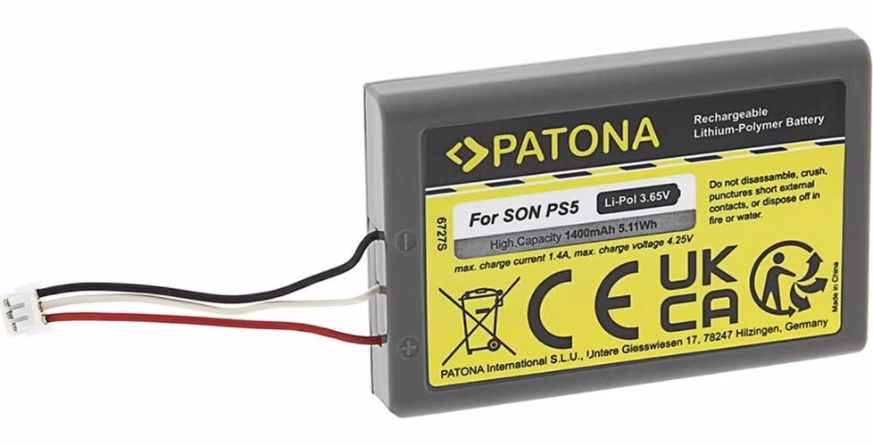 PATONA baterie pro herní konzoli Sony Playstation 5 / PS5 Li-Pol 1400mAh 3,65V
