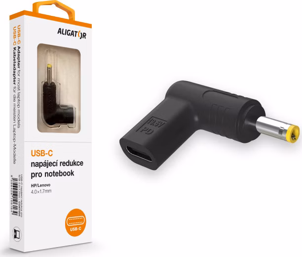Aligator USB-C napájecí redukce 4,0 x 1,7 mm pro notebooky HP/Lenovo