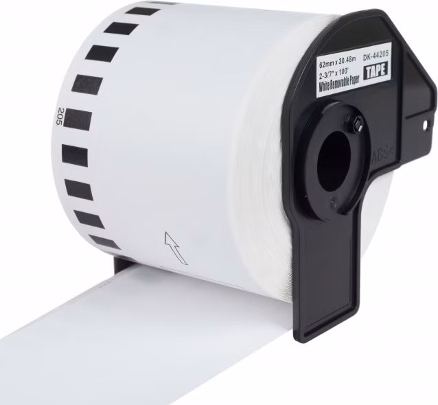 PRINTLINE kompatibilní etikety s Brother DK-44205, bílá pap. role, snadno odstranitelná 62x30,48m