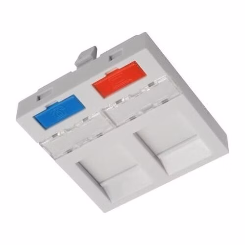Solarix Modul French style 45 x 45mm pro 2 keystony přímý bílý SXF-M-2-45-WH-P