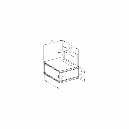 19"rozvaděč jednodílný 4U/400mm FLAT-PACK skl.dv.