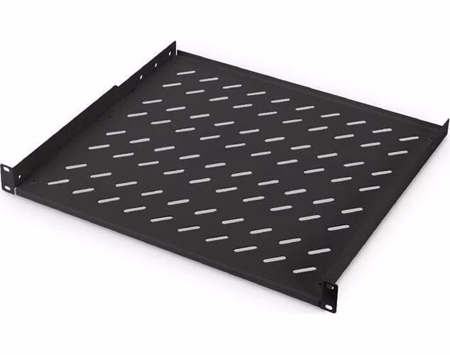 Digitus 19" 1U pevná police pro stojany od hloubky 600 mm 44x482x399 mm, do 15 kg, černá (RAL 9005)