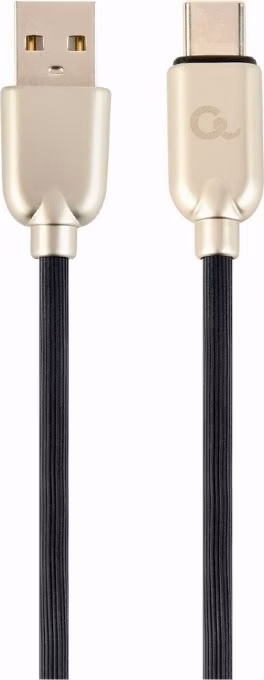 GEMBIRD CABLEXPERT Kabel USB 2.0 AM na Type-C kabel (AM/CM), 2m, pogumovaný, černý, blister, PREMIUM QUALITY