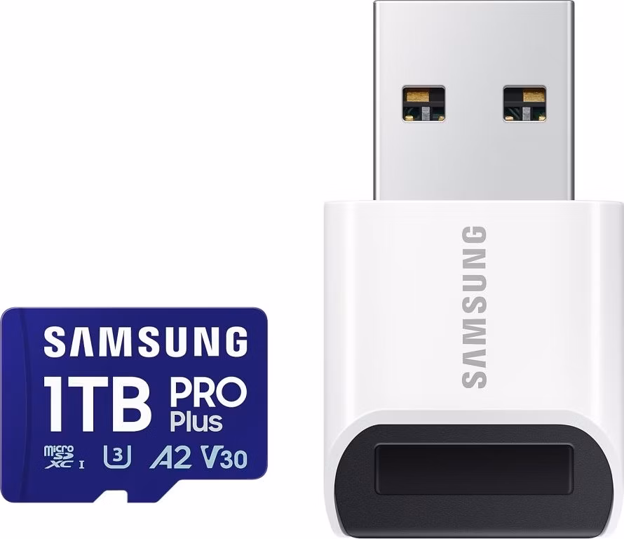 SAMSUNG PRO Plus MicroSDXC 1TB + USB Adaptér / CL10 UHS-I U3 / A2 / V30
