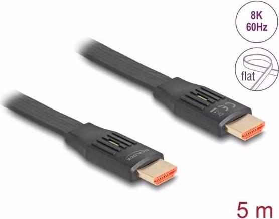 Delock High Speed HDMI Plochý stuhový kabel 48 Gbps 8K 60 Hz 5 m