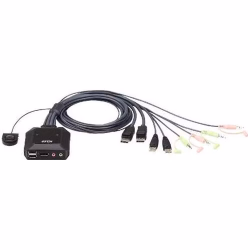 ATEN CS-22DP 2-portový USB DisplayPort KVM přepínač s voličem vzdáleného portu