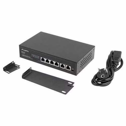 LANBERG SWITCH 4X 100MB POE+/2X 100MB UNMANAGED RACK 10"/19" FAST ETHERNET 60W