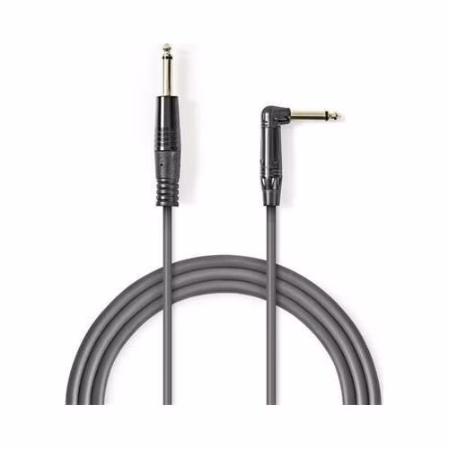Nedis COTH23005GY30 - Nevyvážený Audiokabel | 6,35mm Zástrčka – 6,35mm Úhlová Zástrčka | 3 m | Šedá barva