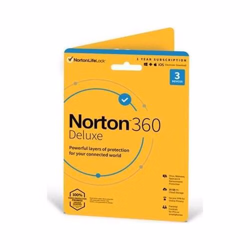 NORTON 360 DELUXE 25GB +VPN 1 uživatel pro 3 zařízení na 1rok