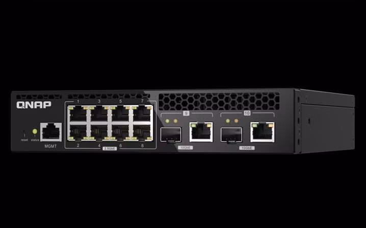 QNAP řízený switch QSW-M3212R-8S4T (4x 10GbE porty + 8x 10G SFP+ porty, poloviční šířka)
