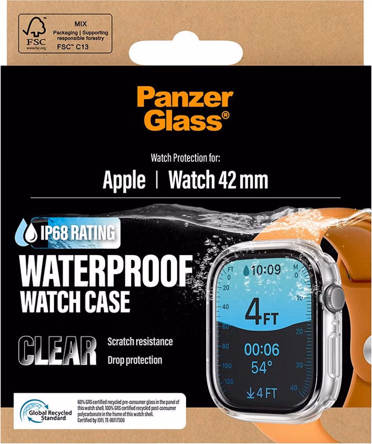 PanzerGlass ochranné sko Waterproof Full body Case pre Apple Watch 10/11 42mm - Clear