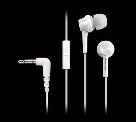 Panasonic RP-TCM115E-W, drátové sluchátka, do uší, 3,5mm jack, kabel 1,2m, bílá