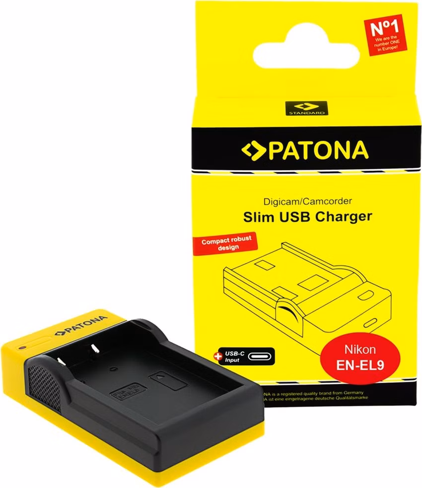 PATONA nabíječka Foto Nikon EN-EL9 slim, USB-C