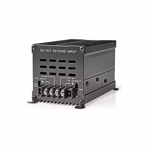 Nedis POCO106 - Měnič Napětí | 24 VDC | Výstupní napětí: 12 VDC | 240 W | Svorkovnice | Vybaven pojistkou | Černá