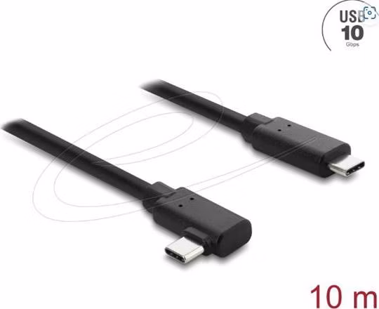 Delock Aktivní optický kabel USB 10 Gbps USB Type-C, ze zástrčky na zástrčku, pravoúhlý, 10 m
