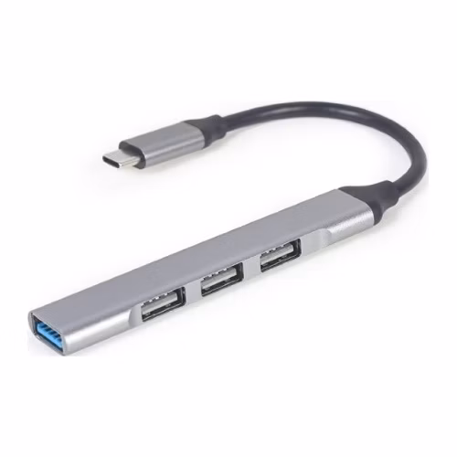 Gembird USB Type-C hub 4-portový USB 3.1 (Gen 1),stříbrný