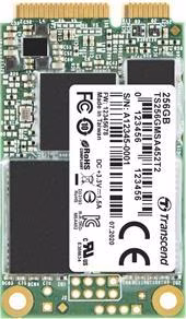 TRANSCEND MSA452T2 256GB Industrial 3K P/E SSD disk mSATA, SATA III 6Gb/s (3D TLC), 560MB/s R, 410MB/s W