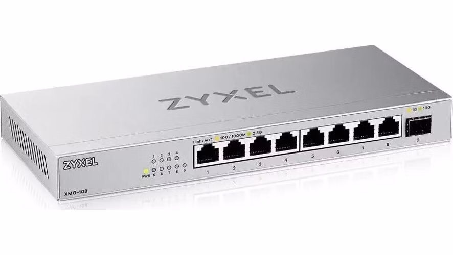 Zyxel XMG-108HP 8 Ports 2,5G + 1 SFP+, 8 ports 100W total PoE++ Desktop MultiGig unmanaged Switch