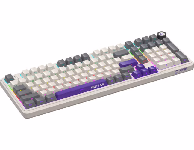 Lorgar KBA4195RT, mechanická herná klávesnica, 101 klávesov, Toxic Purple Switch, Hot-Swap, RGB, USB-C