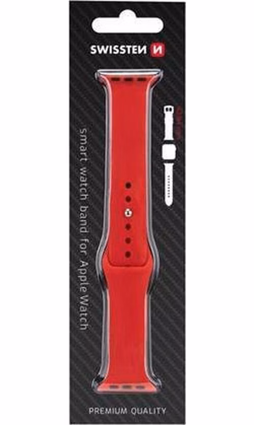 Swissten řemínek pro apple watch silikonový 42 / 44 / 45 / 49 mm červený