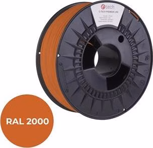 C-TECH tisková struna PREMIUM LINE ( filament ) , ASA, žlutooranžová, RAL2000, 1,75mm, 1kg