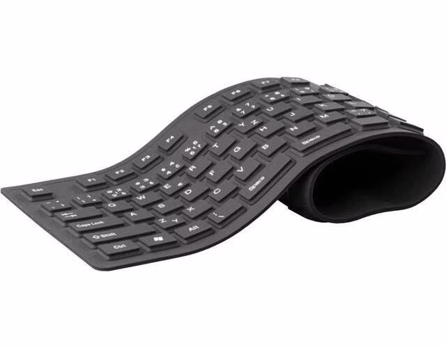 C-TECH klávesnice FK-01, gelová, flexibilní, černá, USB, CZ/SK