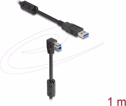 Delock USB 5 Gbps kabel Typ-A samec na Typ-B samec 90° pravoúhlý dolů 1 m