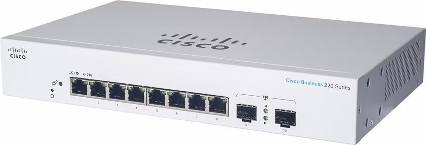 Cisco switch CBS220-8T-E-2G (8xGbE,2xSFP,fanless)