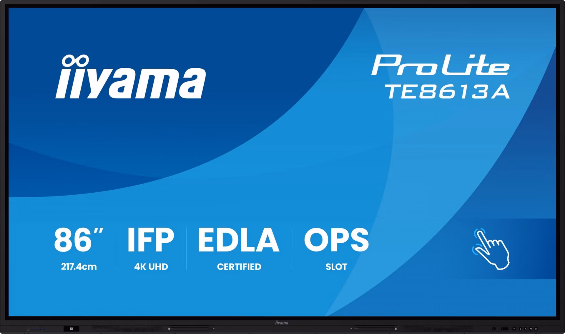 86" iiyama TE8613A-B2AG: IPS, 4K, 40P, USB-C, EDLÁ