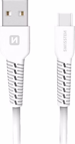 Swissten TPU nabíjecí kabel USB / USB-C 1,0 M BÍLÝ