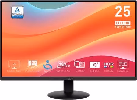 MSI monitor PRO MP252L, 24,5"/FHD/IPS/1ms/100Hz/HDMI/DP/černá